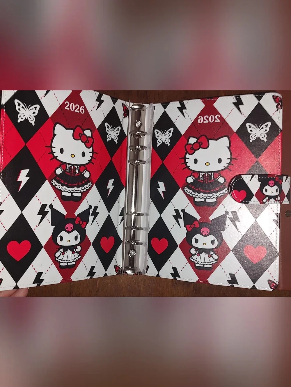 Hello Kitty x Kuromi Harlequin Red & Black Diamond Print Notebook Set